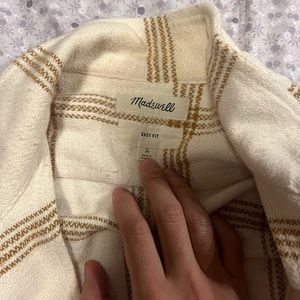 Flannel Easy Long-Sleeve Camp Shirt in Windowpane / LARGE / TOFFEE